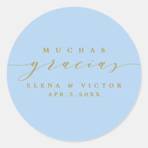 ELÉGANT SCRIPT MUCHAS GRACIAS MERCI STICKER