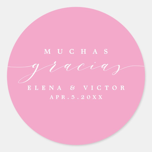 ELÉGANT SCRIPT MUCHAS GRACIAS | MERCI STICKER (Devant)