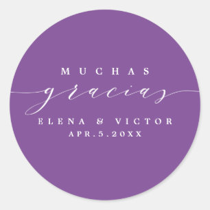 ELÉGANT SCRIPT MUCHAS GRACIAS MERCI STICKER