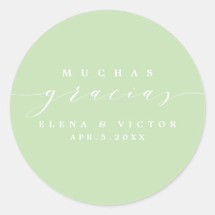 ELÉGANT SCRIPT MUCHAS GRACIAS   MERCI STICKER