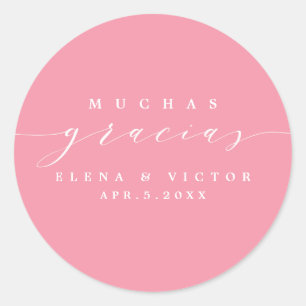 ELÉGANT SCRIPT MUCHAS GRACIAS MERCI STICKER