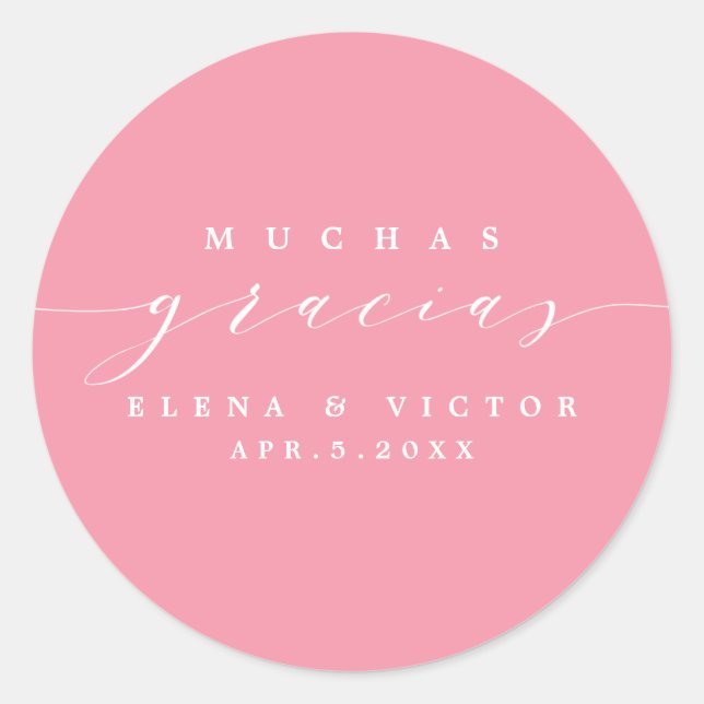 ELÉGANT SCRIPT MUCHAS GRACIAS | MERCI STICKER (Devant)