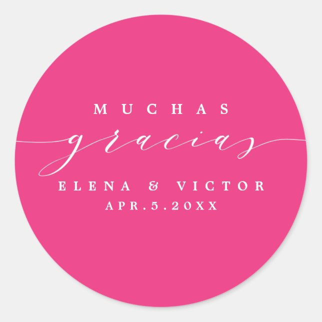 ELÉGANT SCRIPT MUCHAS GRACIAS | MERCI STICKER (Devant)