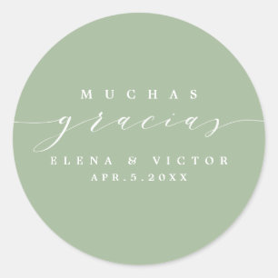 ELÉGANT SCRIPT MUCHAS GRACIAS MERCI STICKER