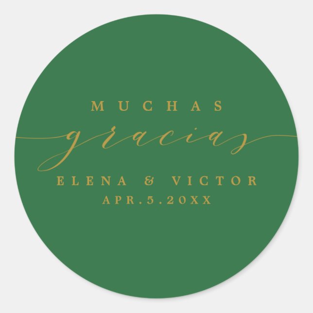 ELÉGANT SCRIPT MUCHAS GRACIAS | MERCI STICKER (Devant)