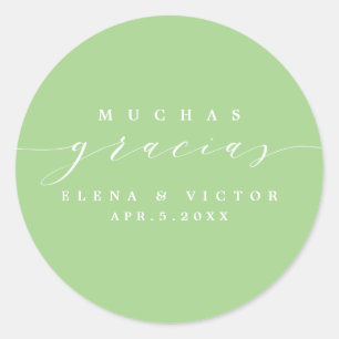 ELÉGANT SCRIPT MUCHAS GRACIAS MERCI STICKER