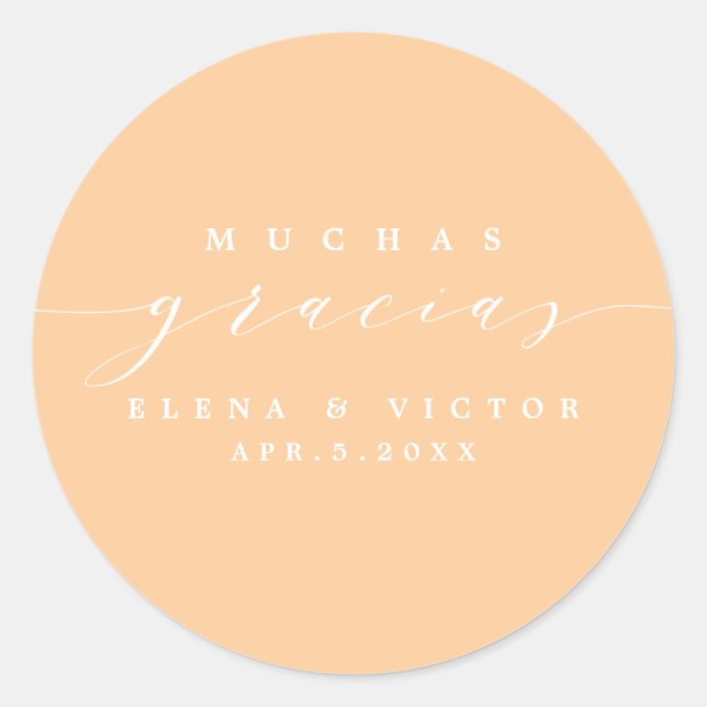 ELEGANT SCRIPT MUCHAS GRACIAS | THANK YOU STICKER (Front)