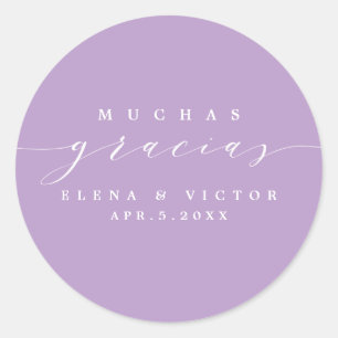 ELEGANT SCRIPT MUCHAS GRACIAS   THANK YOU STICKER