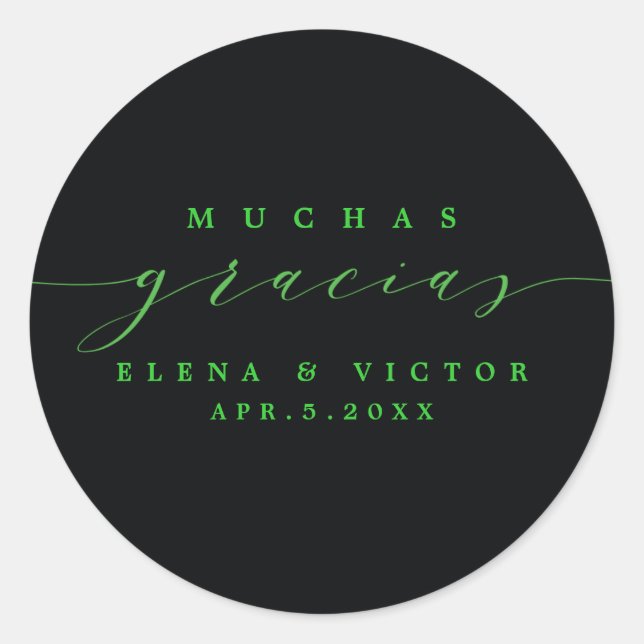 ELEGANT SCRIPT MUCHAS GRACIAS | THANK YOU STICKER (Front)
