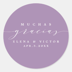 ELEGANT SCRIPT MUCHAS GRACIAS   THANK YOU STICKER