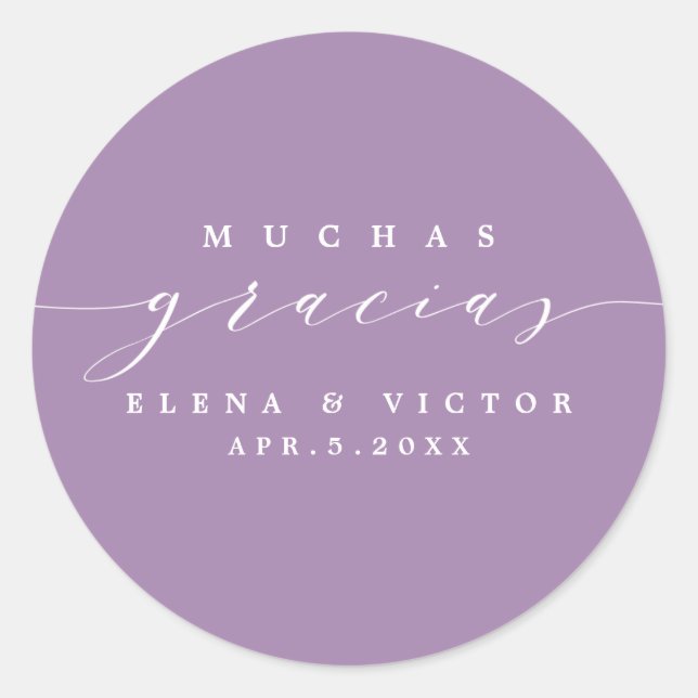 ELEGANT SCRIPT MUCHAS GRACIAS | THANK YOU STICKER (Front)