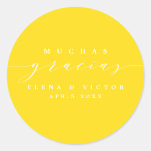 ELEGANT SCRIPT MUCHAS GRACIAS   THANK YOU STICKER