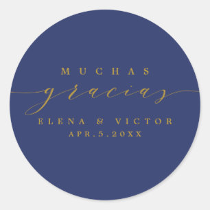 ELEGANT SCRIPT MUCHAS GRACIAS THANK YOU STICKER