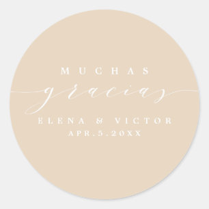 ELEGANT SCRIPT MUCHAS GRACIAS   THANK YOU STICKER