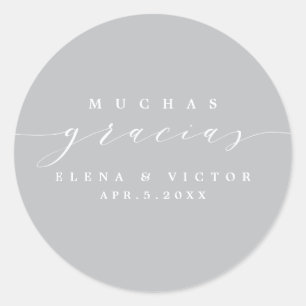 ELEGANT SCRIPT MUCHAS GRACIAS   THANK YOU STICKER