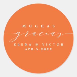 ELEGANT SCRIPT MUCHAS GRACIAS   THANK YOU STICKER