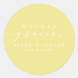 ELEGANT SCRIPT MUCHAS GRACIAS   THANK YOU STICKER