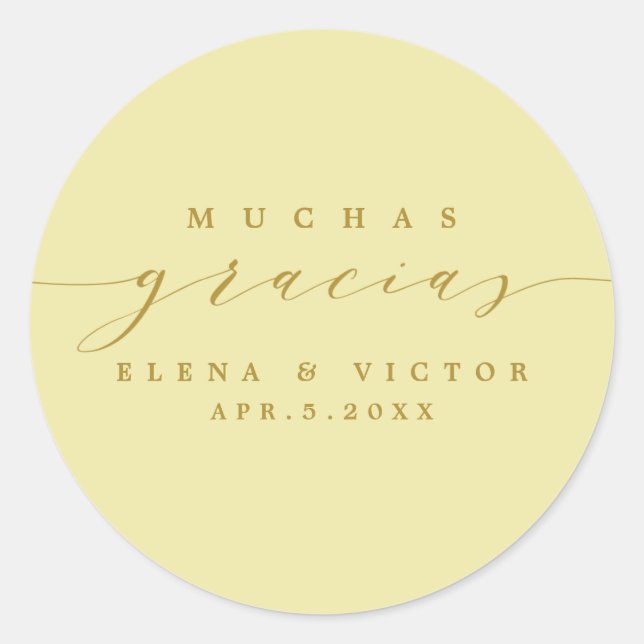 ELEGANT SCRIPT MUCHAS GRACIAS | THANK YOU STICKER (Front)