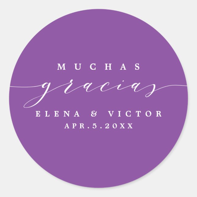 ELEGANT SCRIPT MUCHAS GRACIAS | THANK YOU STICKER (Front)