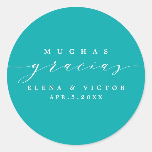 ELEGANT SCRIPT MUCHAS GRACIAS | THANK YOU STICKER (Front)