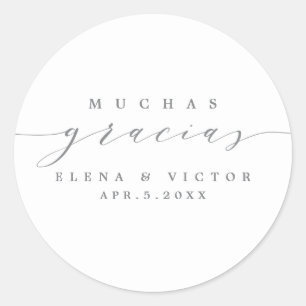 ELEGANT SCRIPT MUCHAS GRACIAS   THANK YOU STICKER