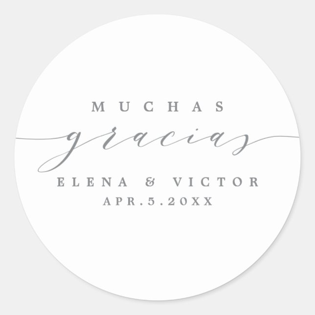 ELEGANT SCRIPT MUCHAS GRACIAS | THANK YOU STICKER (Front)
