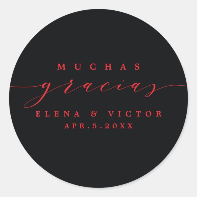ELEGANT SCRIPT MUCHAS GRACIAS | THANK YOU STICKER (Front)