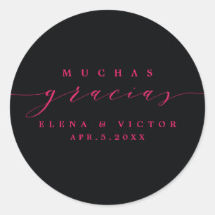 ELEGANT SCRIPT MUCHAS GRACIAS THANK YOU STICKER