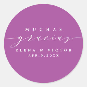 ELEGANT SCRIPT MUCHAS GRACIAS   THANK YOU STICKER