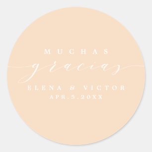 ELEGANT SCRIPT MUCHAS GRACIAS   THANK YOU STICKER