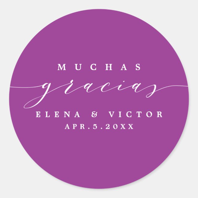 ELEGANT SCRIPT MUCHAS GRACIAS | THANK YOU STICKER (Front)
