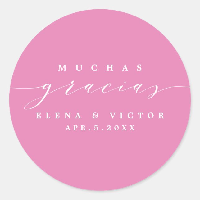 ELEGANT SCRIPT MUCHAS GRACIAS | THANK YOU STICKER (Front)