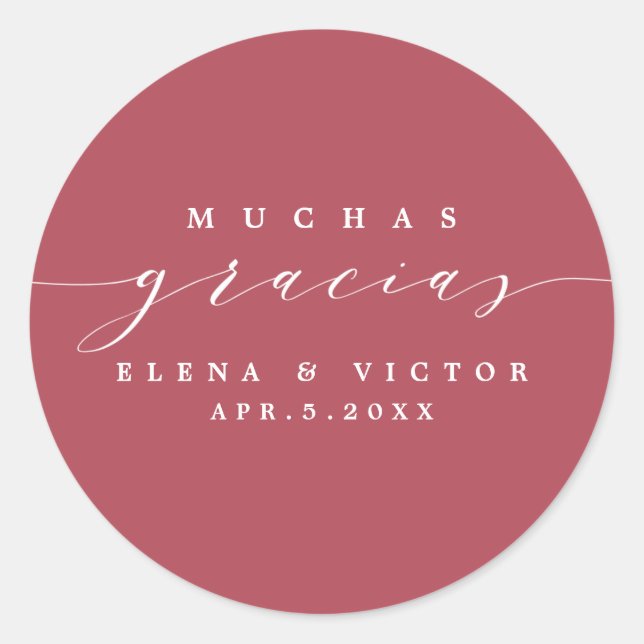 ELEGANT SCRIPT MUCHAS GRACIAS | THANK YOU STICKER (Front)