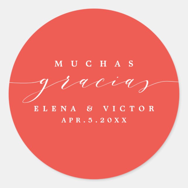 ELEGANT SCRIPT MUCHAS GRACIAS | THANK YOU STICKER (Front)