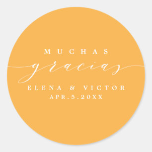 ELEGANT SCRIPT MUCHAS GRACIAS   THANK YOU STICKER