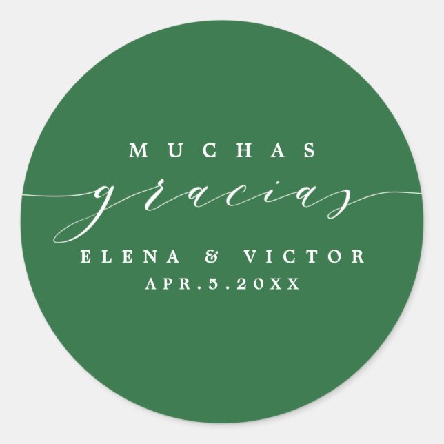 ELEGANT SCRIPT MUCHAS GRACIAS | THANK YOU STICKER (Front)