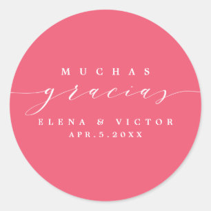 ELEGANT SCRIPT MUCHAS GRACIAS   THANK YOU STICKER