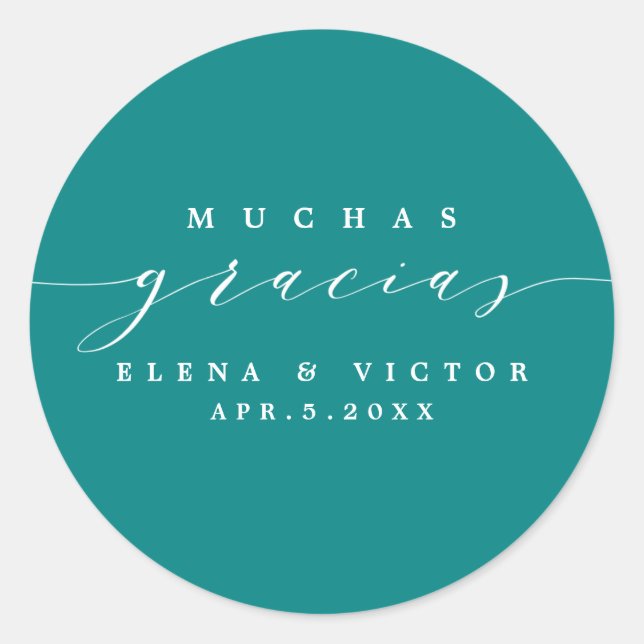 ELEGANT SCRIPT MUCHAS GRACIAS | THANK YOU STICKER (Front)