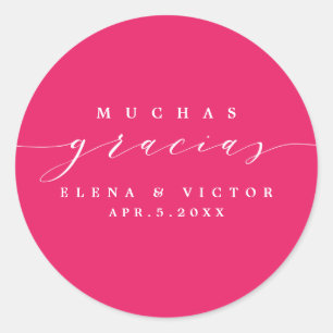 ELEGANT SCRIPT MUCHAS GRACIAS   THANK YOU STICKER