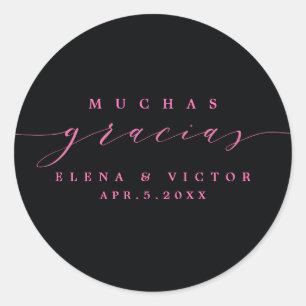 ELEGANT SCRIPT MUCHAS GRACIAS THANK YOU STICKER