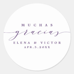 ELEGANT SCRIPT MUCHAS GRACIAS   THANK YOU STICKER