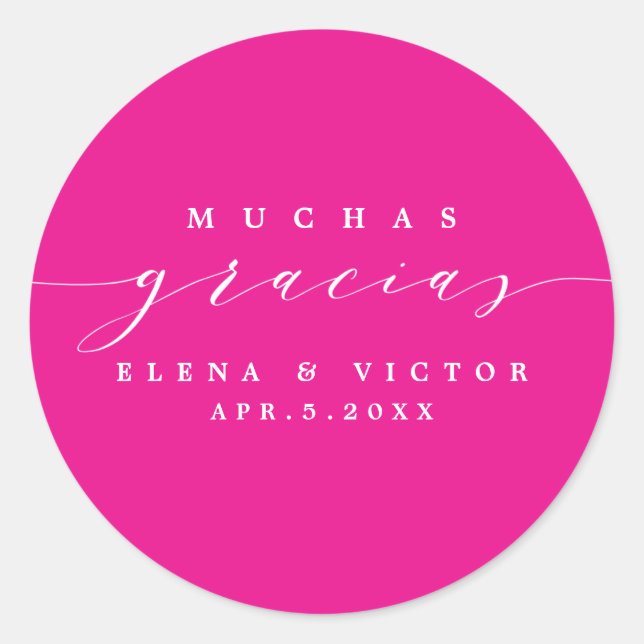ELEGANT SCRIPT MUCHAS GRACIAS | THANK YOU STICKER (Front)