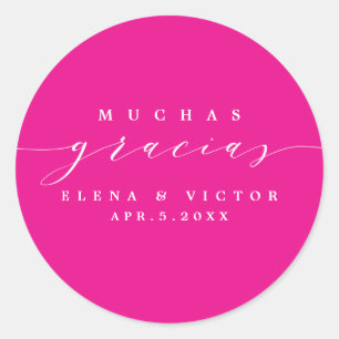 ELEGANT SCRIPT MUCHAS GRACIAS   THANK YOU STICKER
