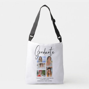 Elegant Script Multi Photo Graduation Graduate Crossbody Bag