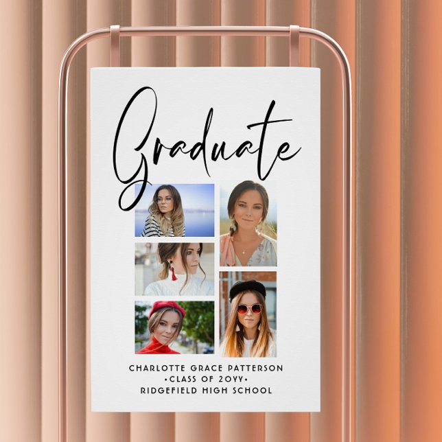 Elegant Script Multi Photo Graduation Graduate Poster (Creator Uploaded)