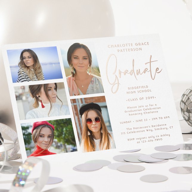 Elegant Script Multi Photo Graduation Party (Creator Uploaded)