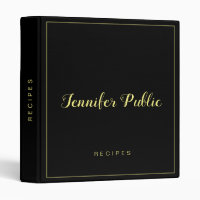 Elegant Script Name Black Gold Template Recipe