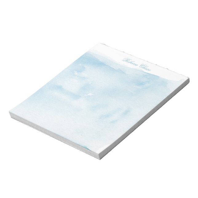 Elegant Script Name Blue Personalized Notepad (Rotated)