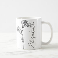Elegant Script Name Carnation January Birth Flower
