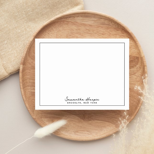 Elegant Script Name Custom City Location Card (Creator Uploaded)